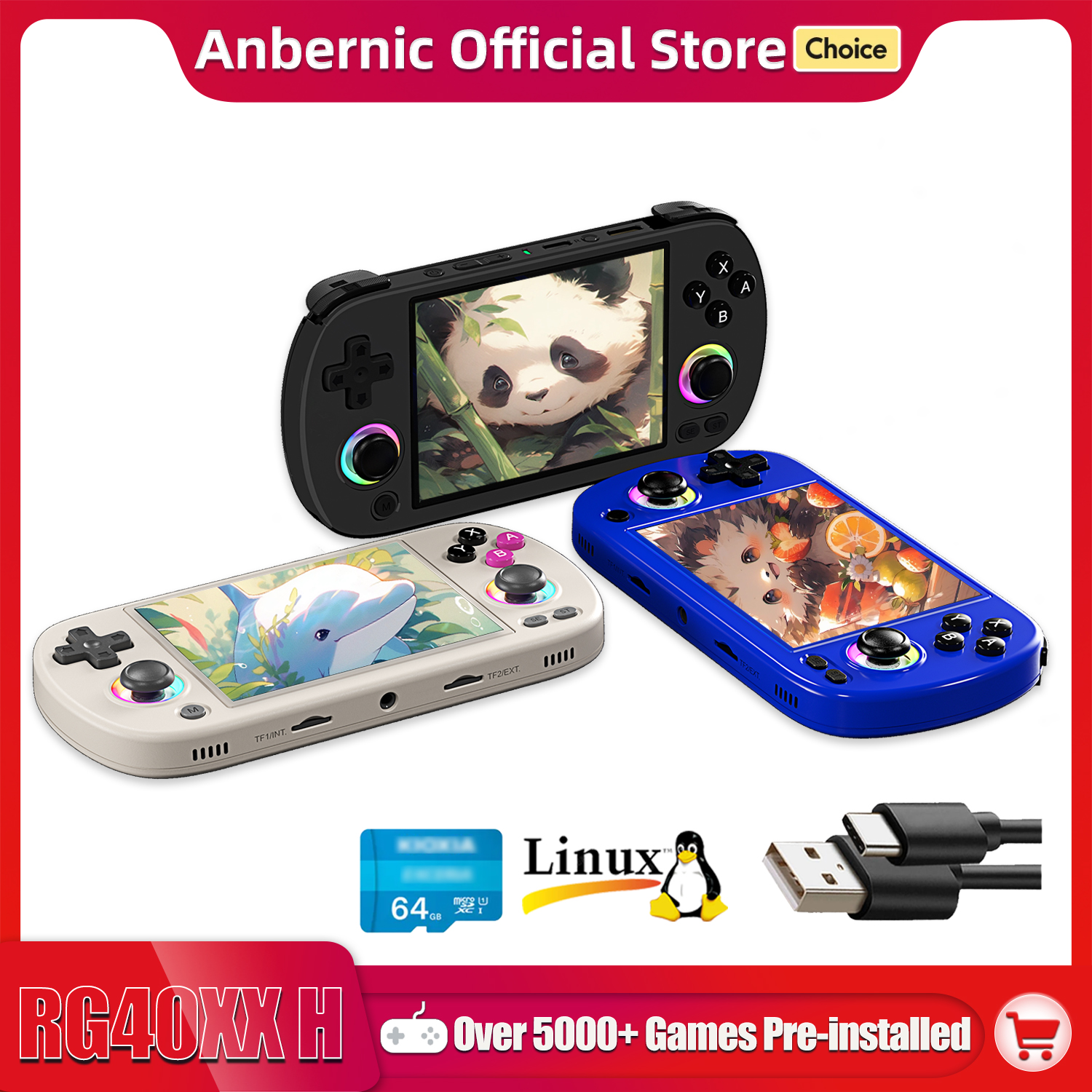 Gaming Console R36 - ANBERNIC RG40XX H Handheld Game Console