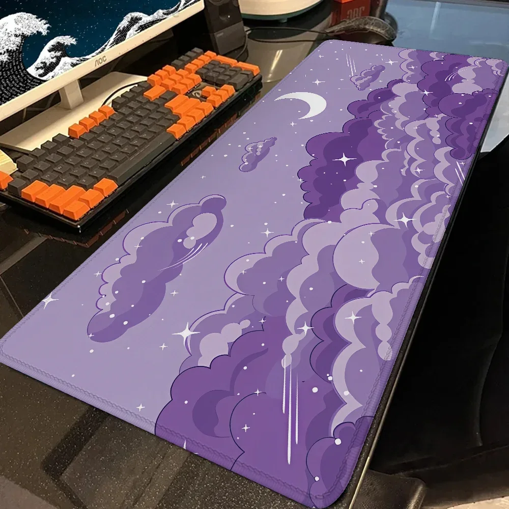 Gaming Console Cloud - Cloud Moon mouse pad Purple,Desk Mat
