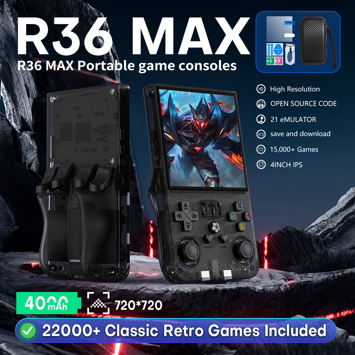 Gaming Console R36 - Open Source R36MAX Portable Video Game