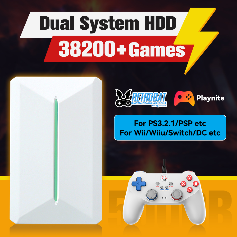 Gaming Console Windows - Retrobat＆Playnite System HDD Retro Game Console