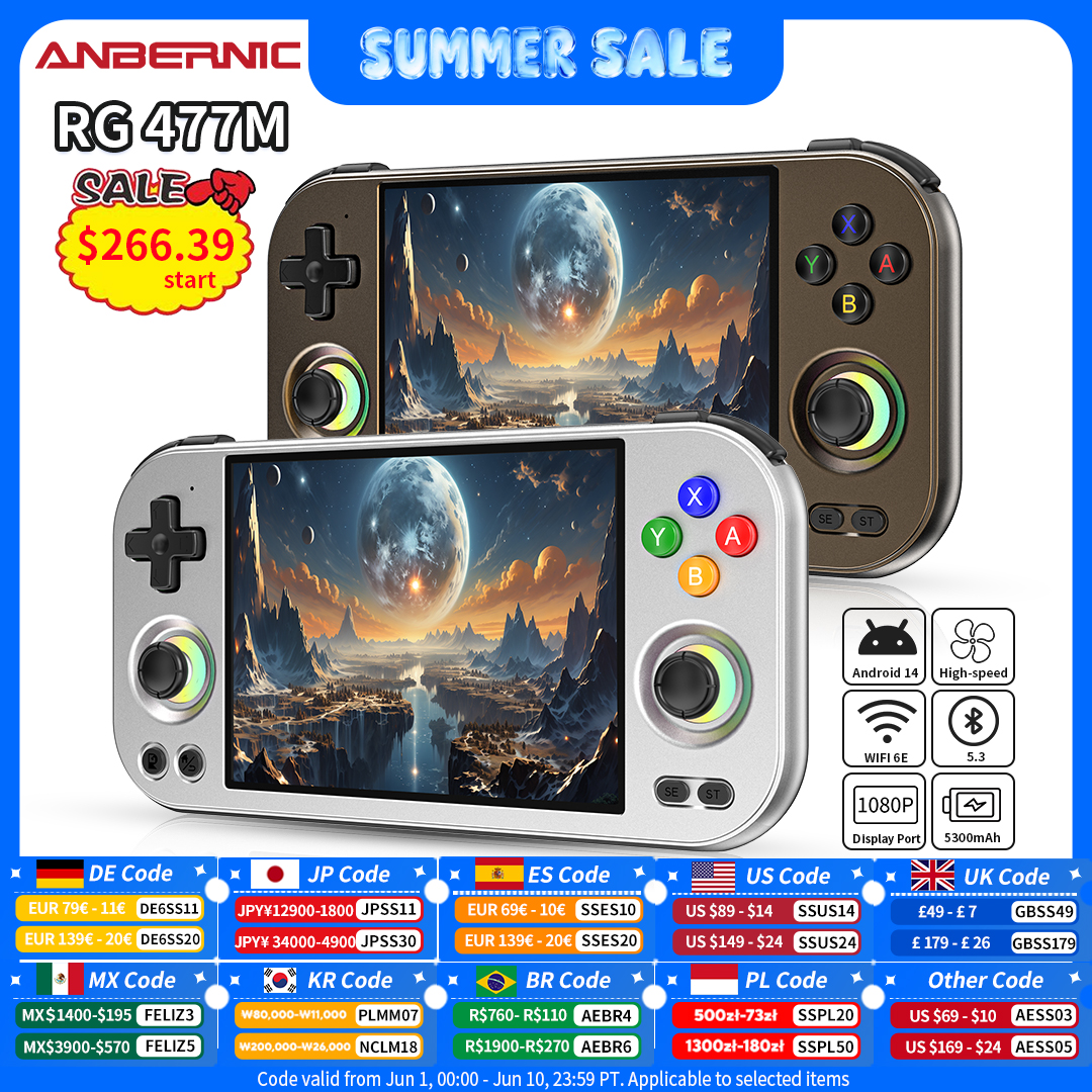 Gaming Console Windows - ANBERNIC RG 477M Retro Handheld Game
