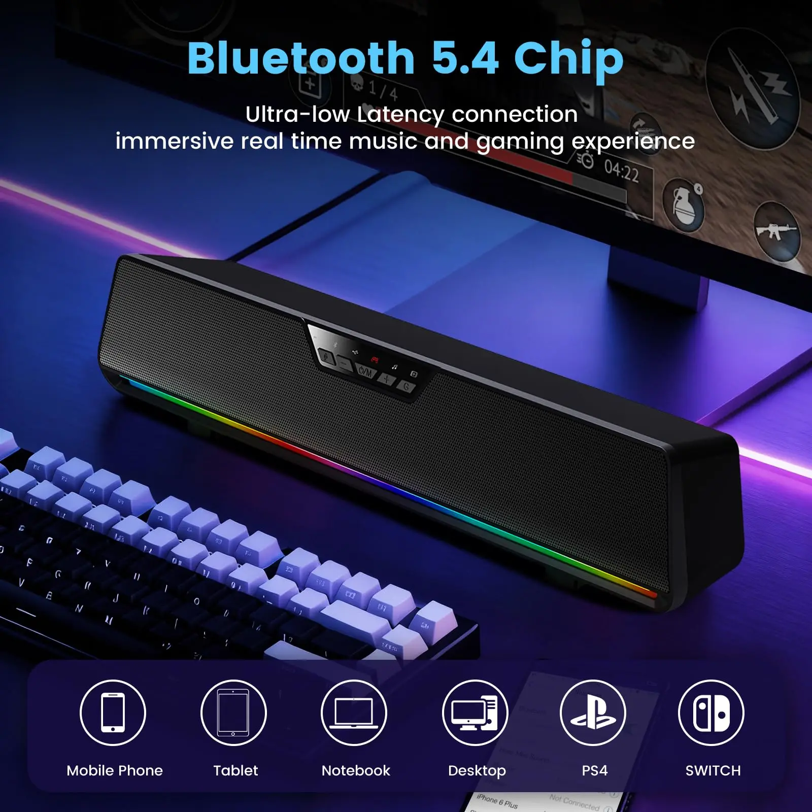 GS6 Pro 7.1 Gaming Speaker Bar - Gaming Console Apple recension och pris