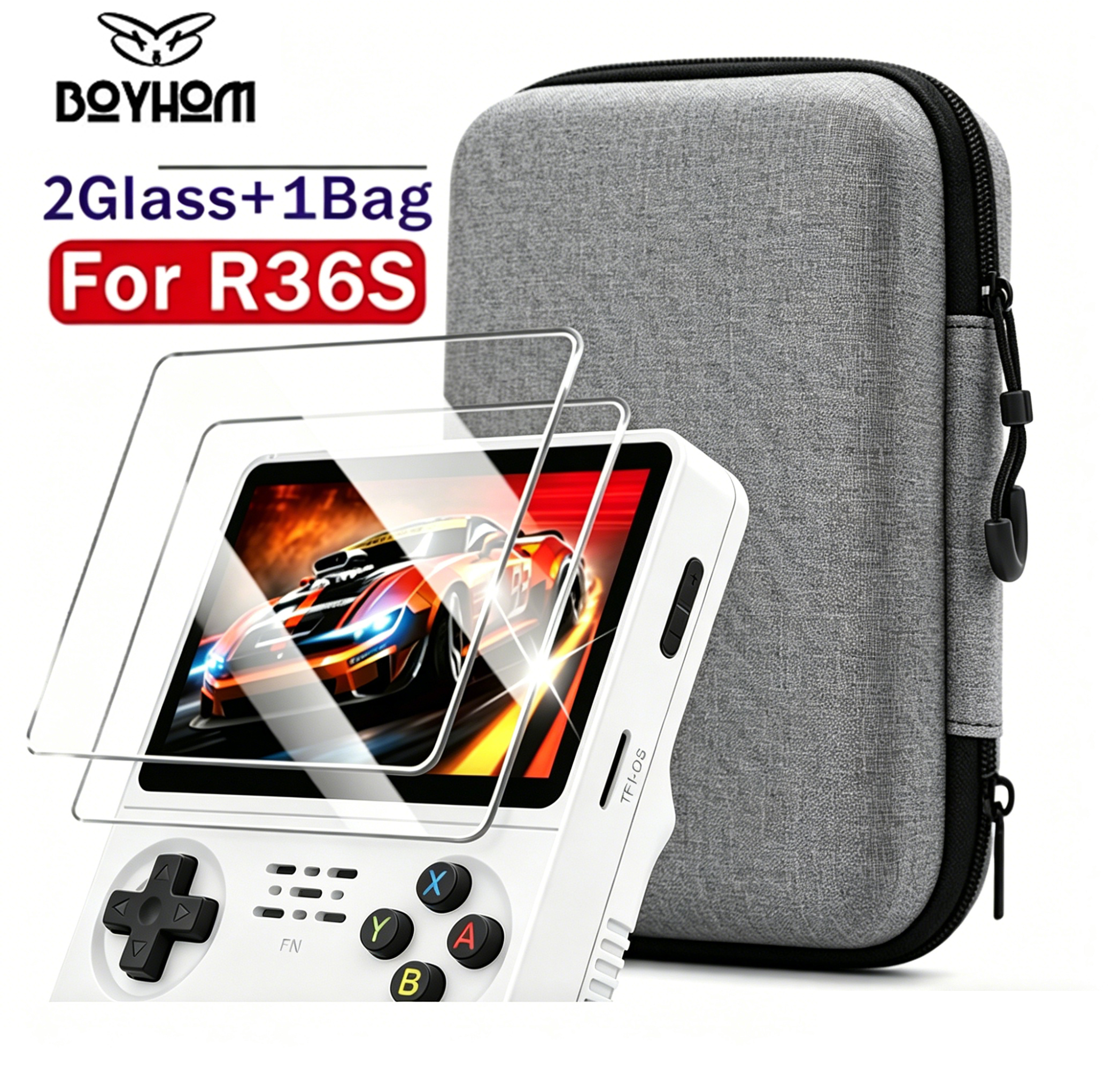 BOYHOM Official R36S Tempered  - Gaming Console Handheld Retro recension och pris