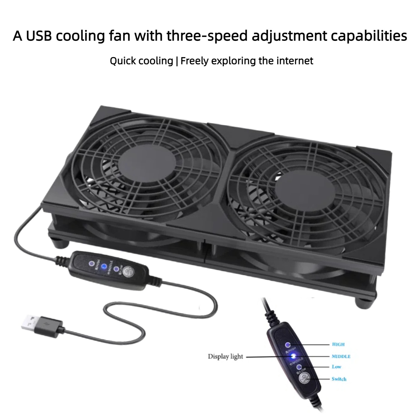 Dual USB Cooling Fan with 3-Sp - Gaming Console In recension och pris