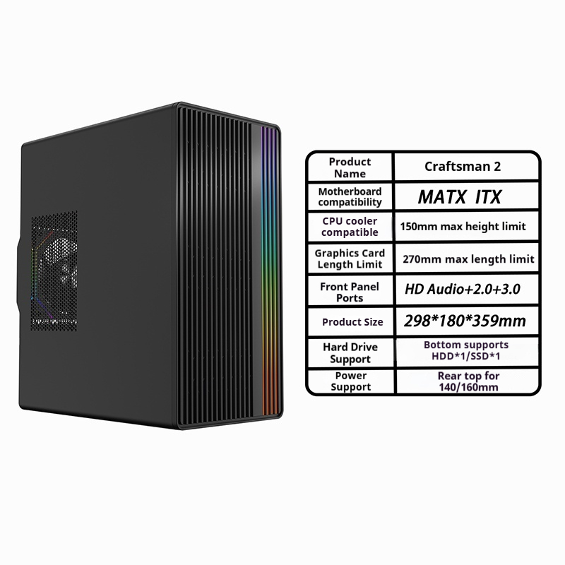 Craftsman3 Mini Pc Case Walnut - Gaming Console Tower recension och pris