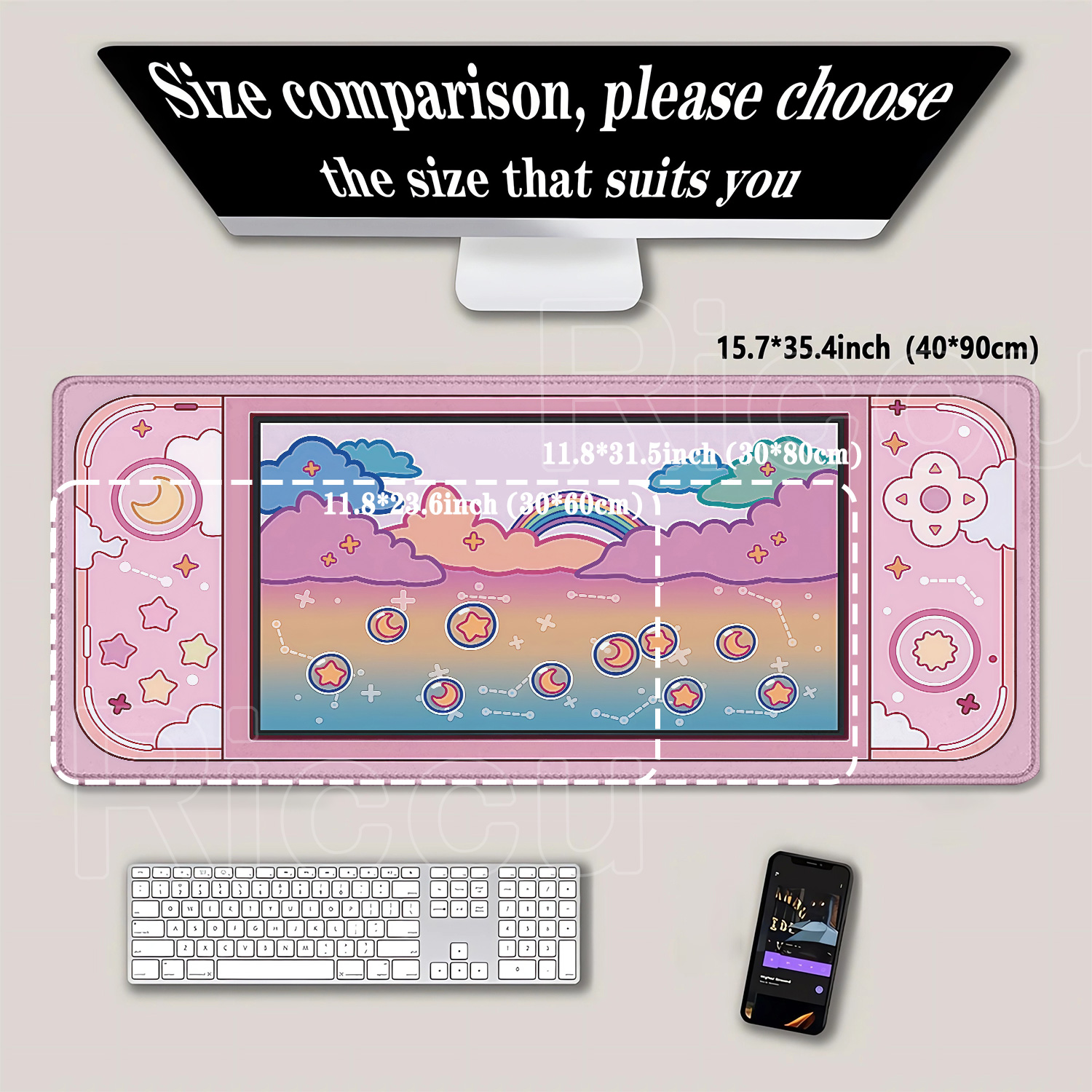 Mousepad Stars Moon Gaming Con - Gaming Console Cloud recension och pris