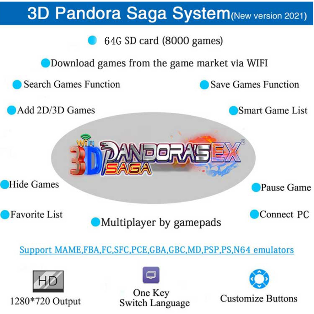 10000 in 1 3D Pandora Saga Box - Gaming Console Years recension och pris