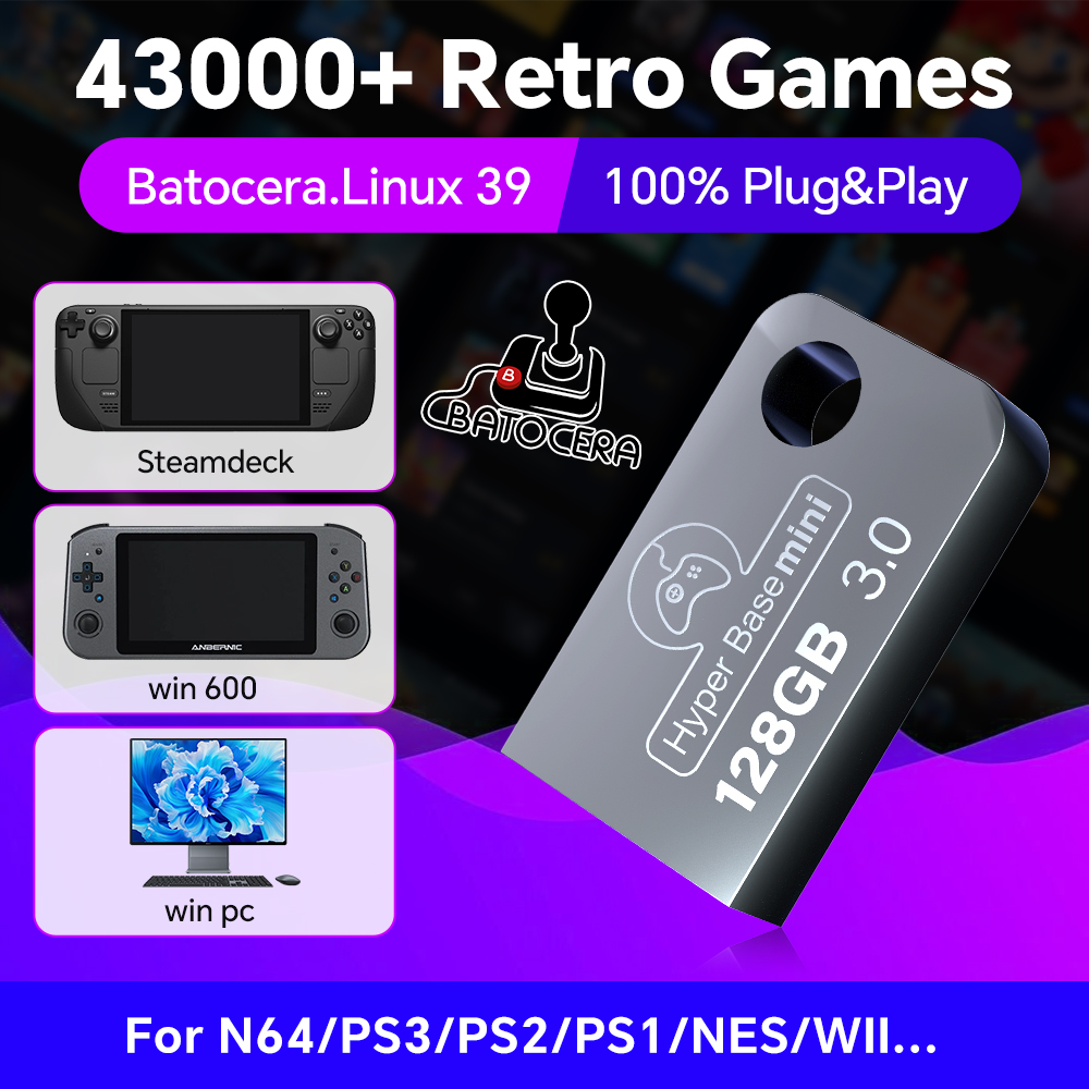 Batocera 128G USB Flash Drive  - Gaming Console Handheld Retro recension och pris